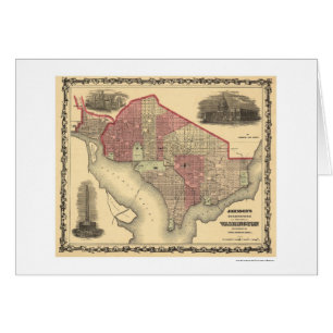 Mapa del Washington DC y de Georgetown 1862