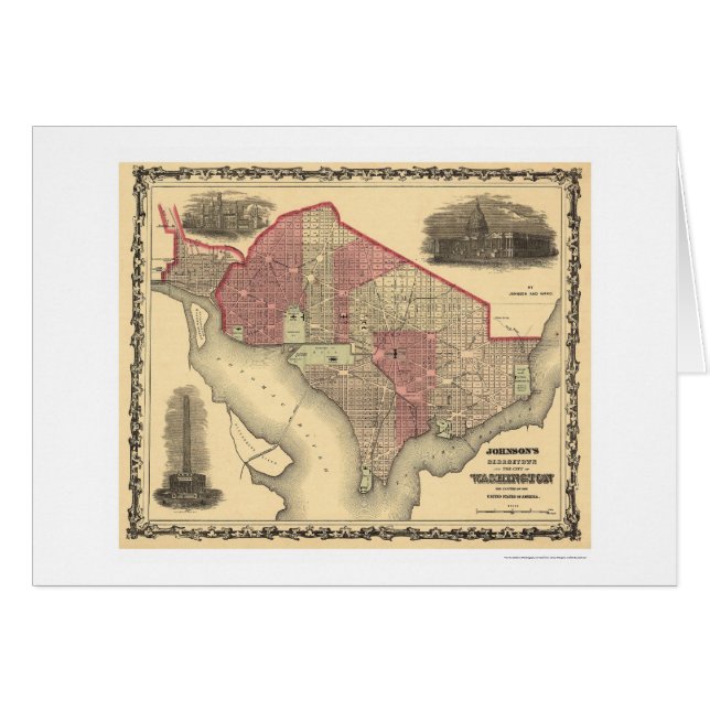 Mapa del Washington DC y de Georgetown 1862 (Anverso (Horizontal))