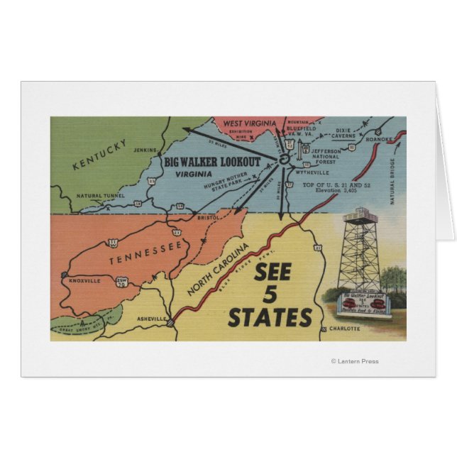 Mapa detallado de 5 estados - Gran búsqueda de cam (Anverso (Horizontal))