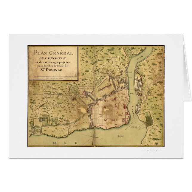 Mapa dominicano 1805 de Santo Domingo (Anverso (Horizontal))