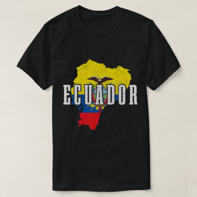 Mapa ecuatoriano Orgullo por camiseta con bandera  (Diseño del anverso)