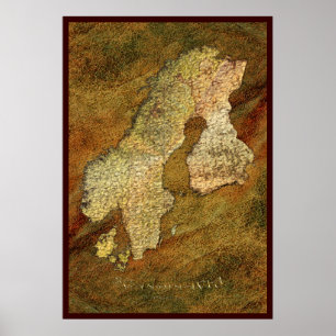 MAPA ESCÁNDINO Poster de Arte II