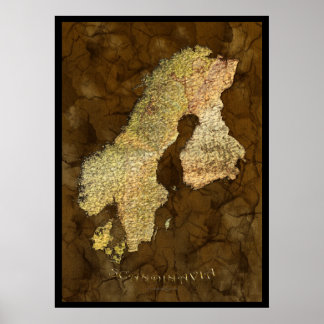 MAPA ESCÁNDINO Poster de Arte III