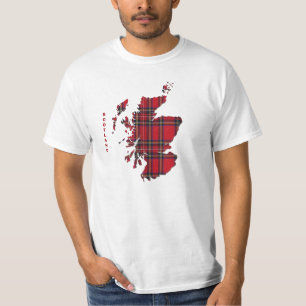 Mapa escocés del tartán de la camiseta de Escoci