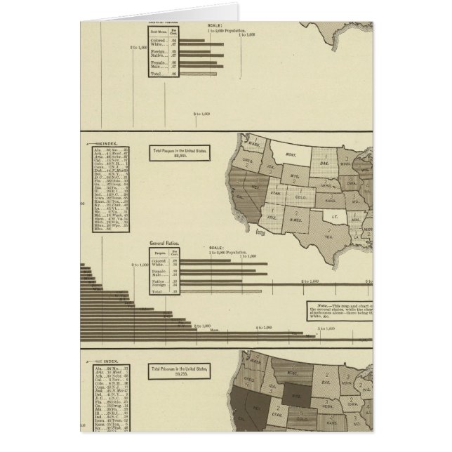 Mapa estadístico de sordos, Paupers y Prisioneros (Frente)