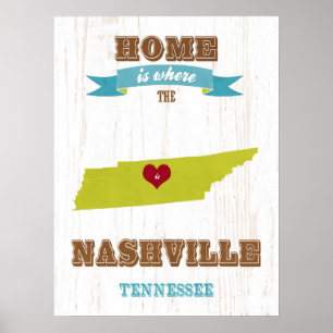 Mapa estatal de Tennessee Arte - Amar el arte de N