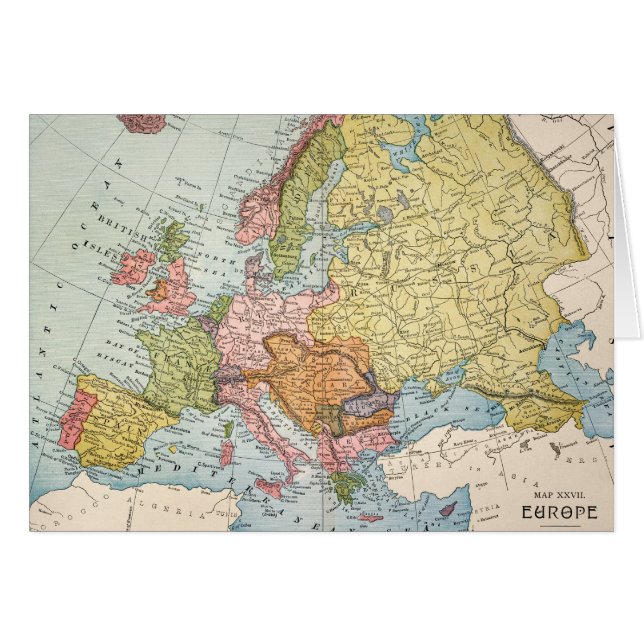 MAPA: EUROPA, 1885 (Anverso (Horizontal))
