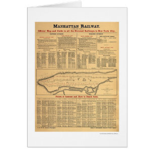 Mapa ferroviario 1881 del ferrocarril de Manhattan