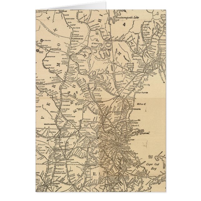 Mapa ferroviario Estados de Nueva Inglaterra (Frente)