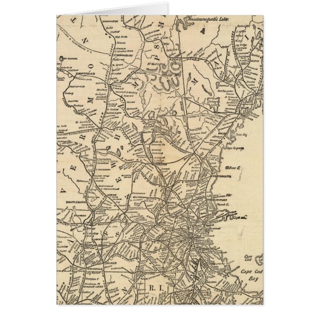 Mapa ferroviario Estados de Nueva Inglaterra (Frente)