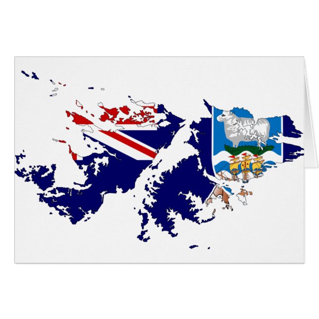 Mapa FK de la bandera de Islas Malvinas (Malvinas) (Anverso (Horizontal))