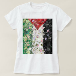 Mapa floral de Palestina - Camiseta del Mapa de Pa