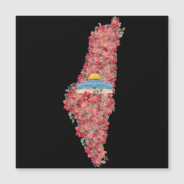 Mapa floral de Palestina Cúpula de Rock al Quads R (Anverso)