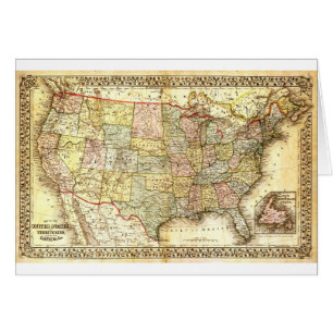 Mapa general de Vintage Old USA