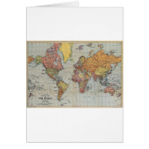 Mapa general vintage del mundo