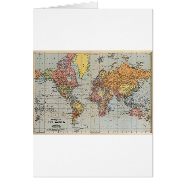 Mapa general vintage del mundo (Frente)