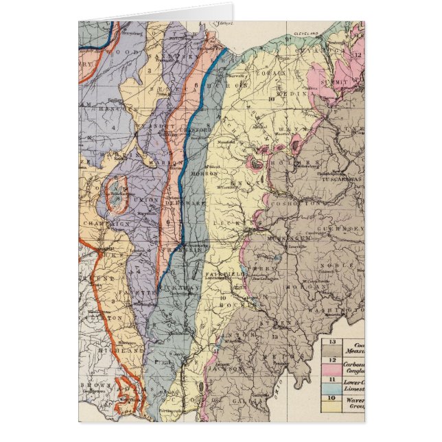 Mapa geológico de Ohio (Frente)