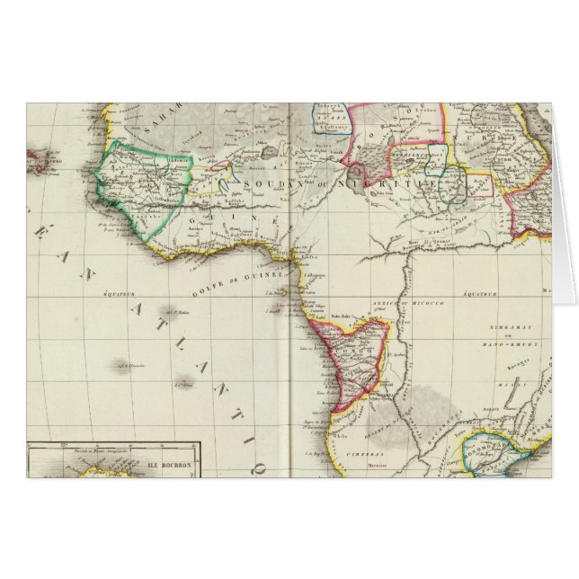 Mapa grabado en África con 2 mapas de entrada (Anverso (Horizontal))