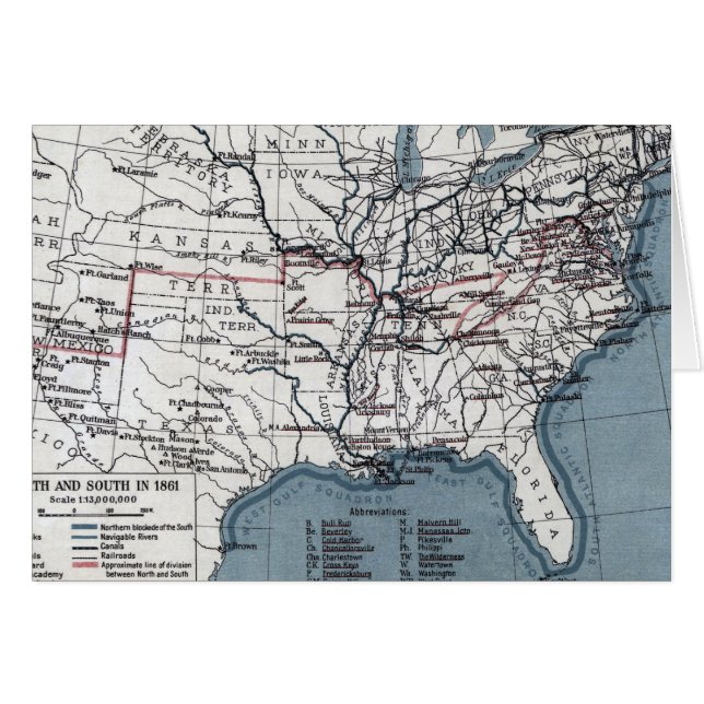 MAPA: GUERRA CIVIL, 1861 (Anverso (Horizontal))