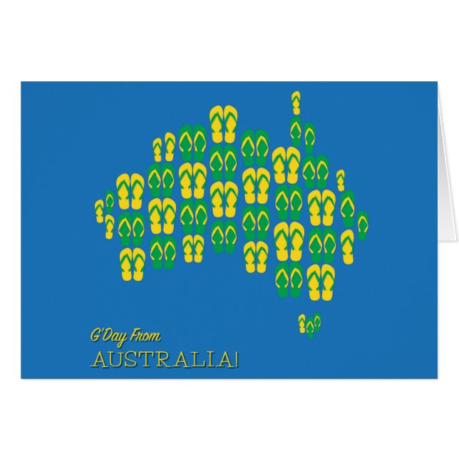 Mapa hecho de thongs australianos (Anverso (Horizontal))
