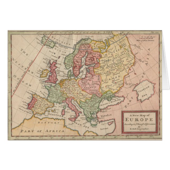 Mapa histórico 1721 de Europa (Anverso (Horizontal))