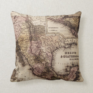 Mapa histórico México y almohada de Guatemala