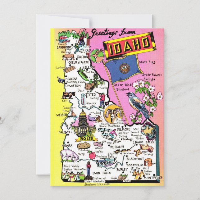 Mapa Idaho en movimiento Invitación (Anverso)