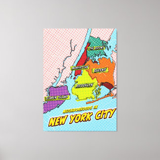 Mapa ilustrado de arte pop en Nueva York