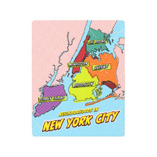 Mapa ilustrado de arte pop en Nueva York