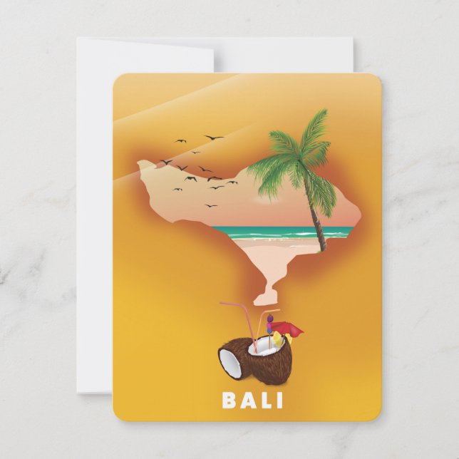 Mapa ilustrado de Bali (Anverso)
