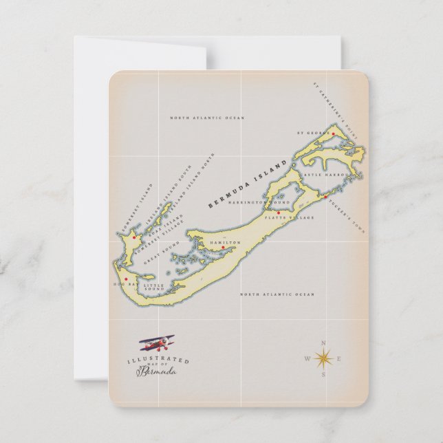 Mapa ilustrado de Bermudas (Reverso)