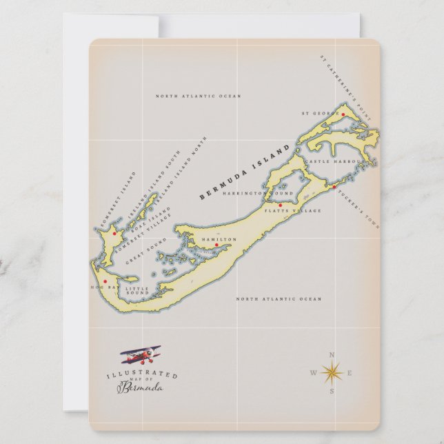 Mapa ilustrado de Bermudas (Anverso)