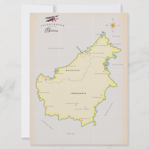 Mapa ilustrado de Borneo