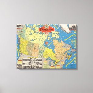 Mapa ilustrado de Canadá - señales