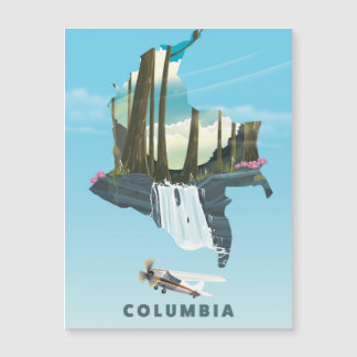 Mapa ilustrado de Columbia impresión de cartel de