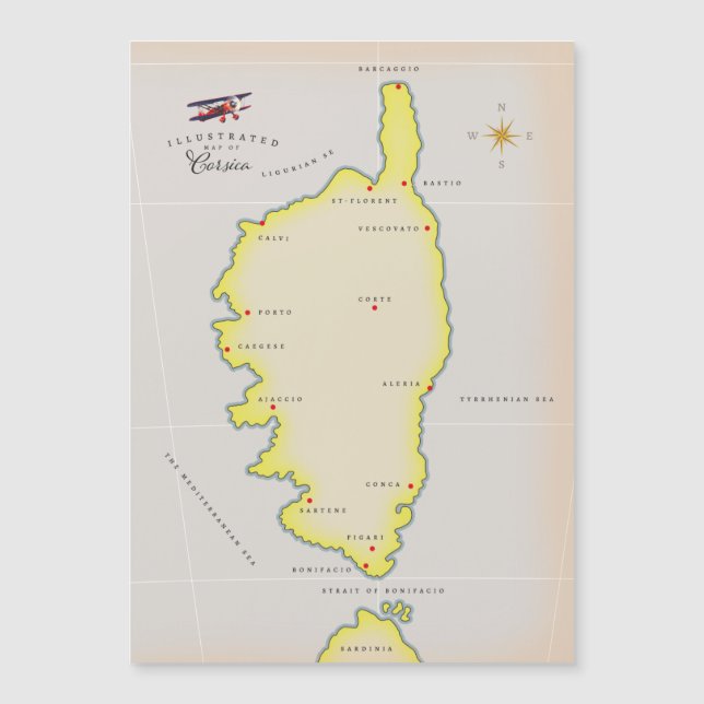 Mapa ilustrado de Córcega (Anverso)