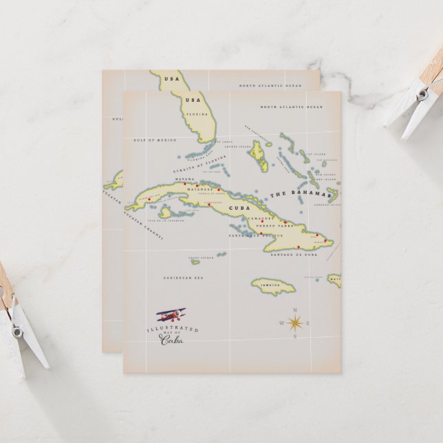 Mapa ilustrado de Cuba (Anverso/Reverso In Situ)