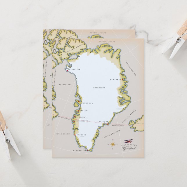 Mapa ilustrado de Groenlandia (Anverso/Reverso In Situ)