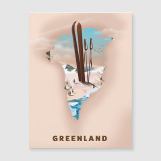 Mapa ilustrado de Groenlandia impresión de póster