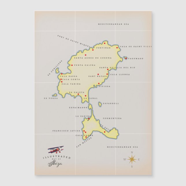 Mapa ilustrado de Ibiza (Anverso)