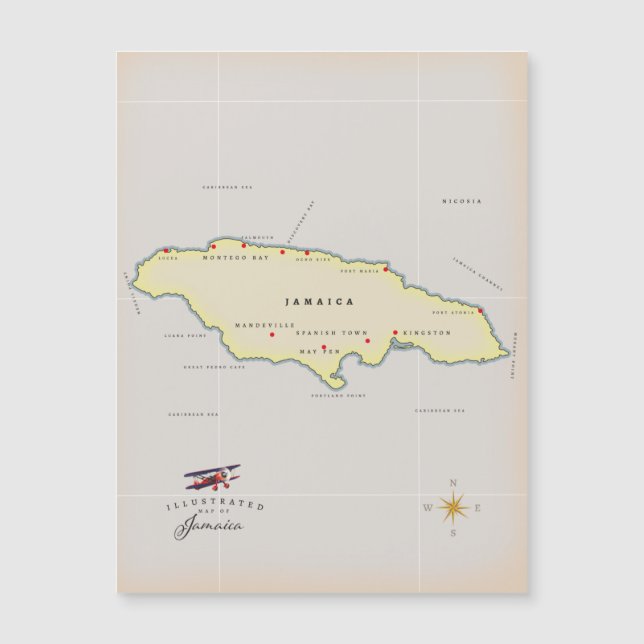 Mapa ilustrado de Jamaica. (Anverso)