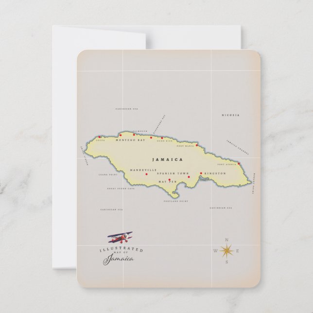 Mapa ilustrado de Jamaica. (Reverso)