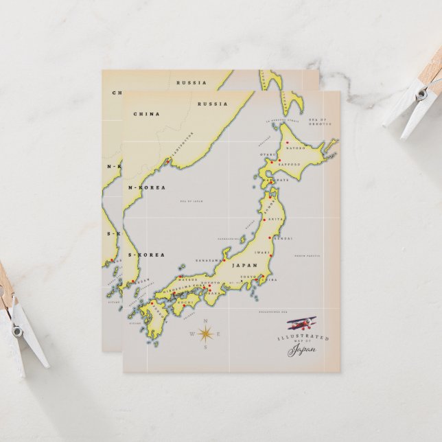 Mapa ilustrado de Japón (Anverso/Reverso In Situ)