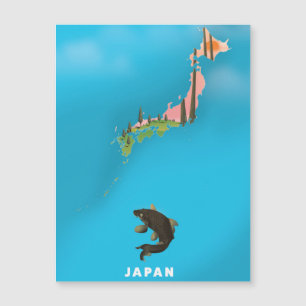 Mapa ilustrado de Japón impresión de cartel de via
