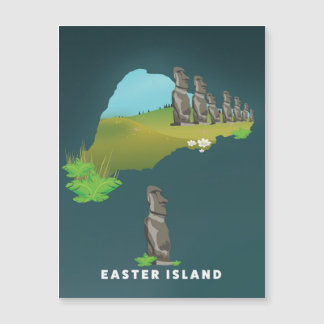 Mapa ilustrado de la isla de Pascua impresión de c