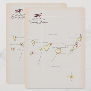 Mapa ilustrado de las Islas Canarias.