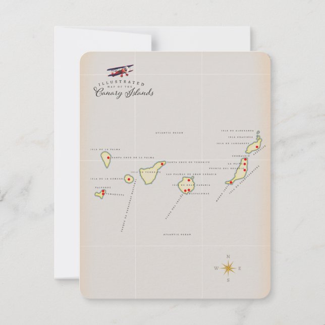 Mapa ilustrado de las Islas Canarias. (Reverso)