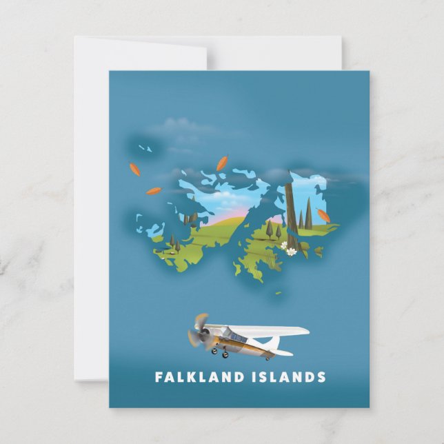 Mapa ilustrado de las Islas Malvinas (Anverso)