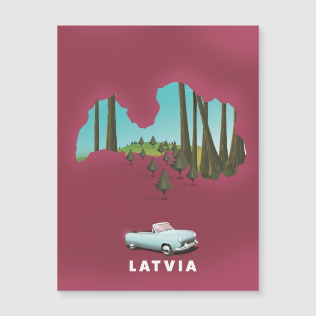 Mapa ilustrado de Letonia (Anverso)