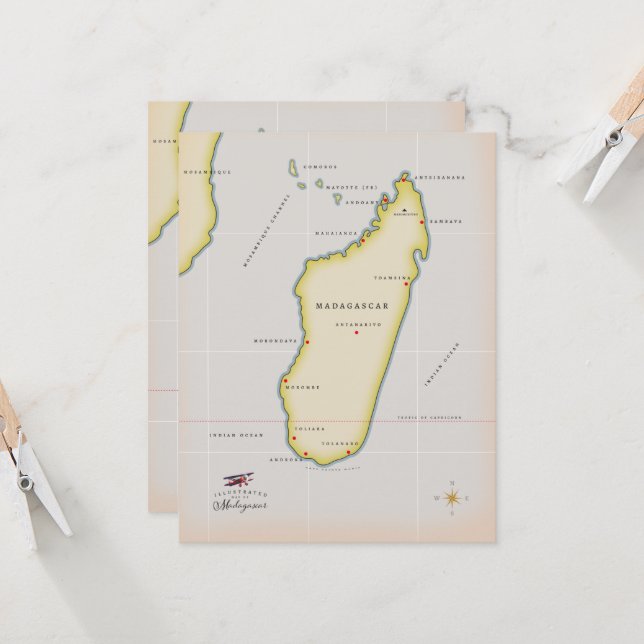 Mapa ilustrado de Madagascar (Anverso/Reverso In Situ)